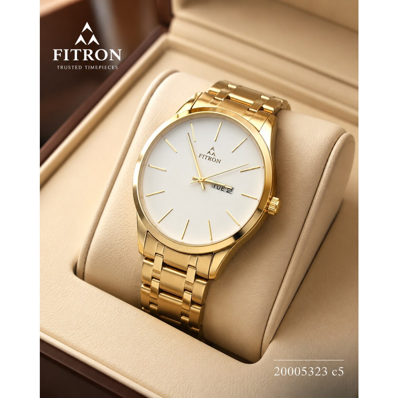 ساعت مچی مردانه اورجینال دو تقویم موتور ژاپن بند استیل رنگ ثابت ضداب فیترون FITRON