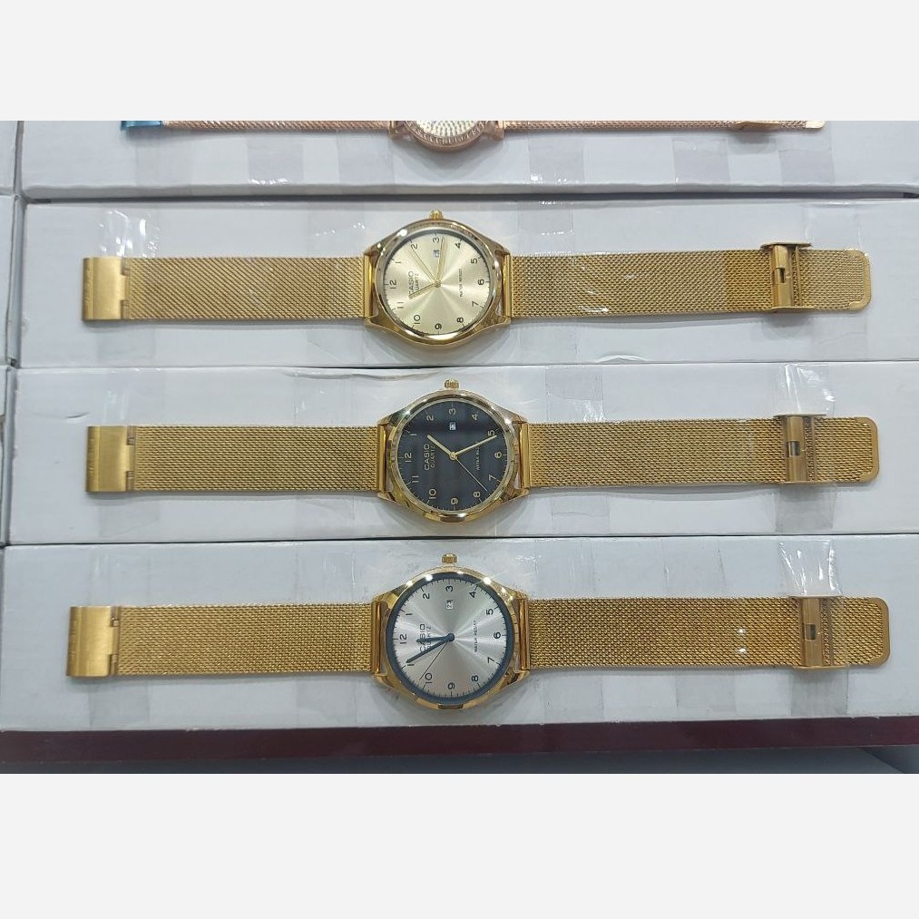 ساعت مچی مردانه بند استیل حصیری رنگ ثابت قفل ریلی Casio