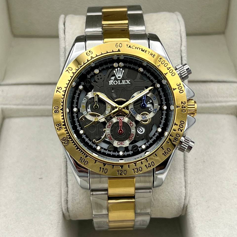 ساعت مچی مردانه بند استیل طرح 3 موتوره رولکس Rolex