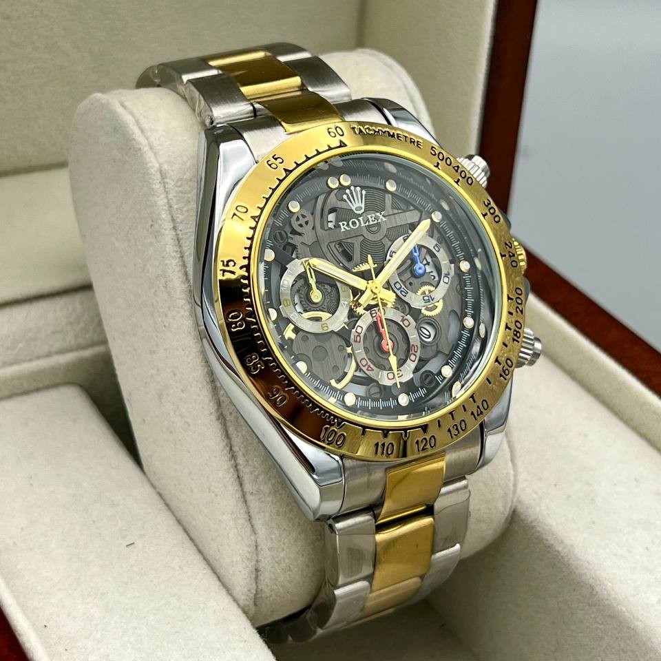 ساعت مچی مردانه بند استیل طرح 3 موتوره رولکس Rolex