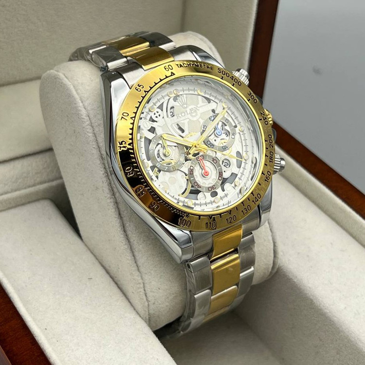 ساعت مچی مردانه بند استیل طرح 3 موتوره رولکس Rolex