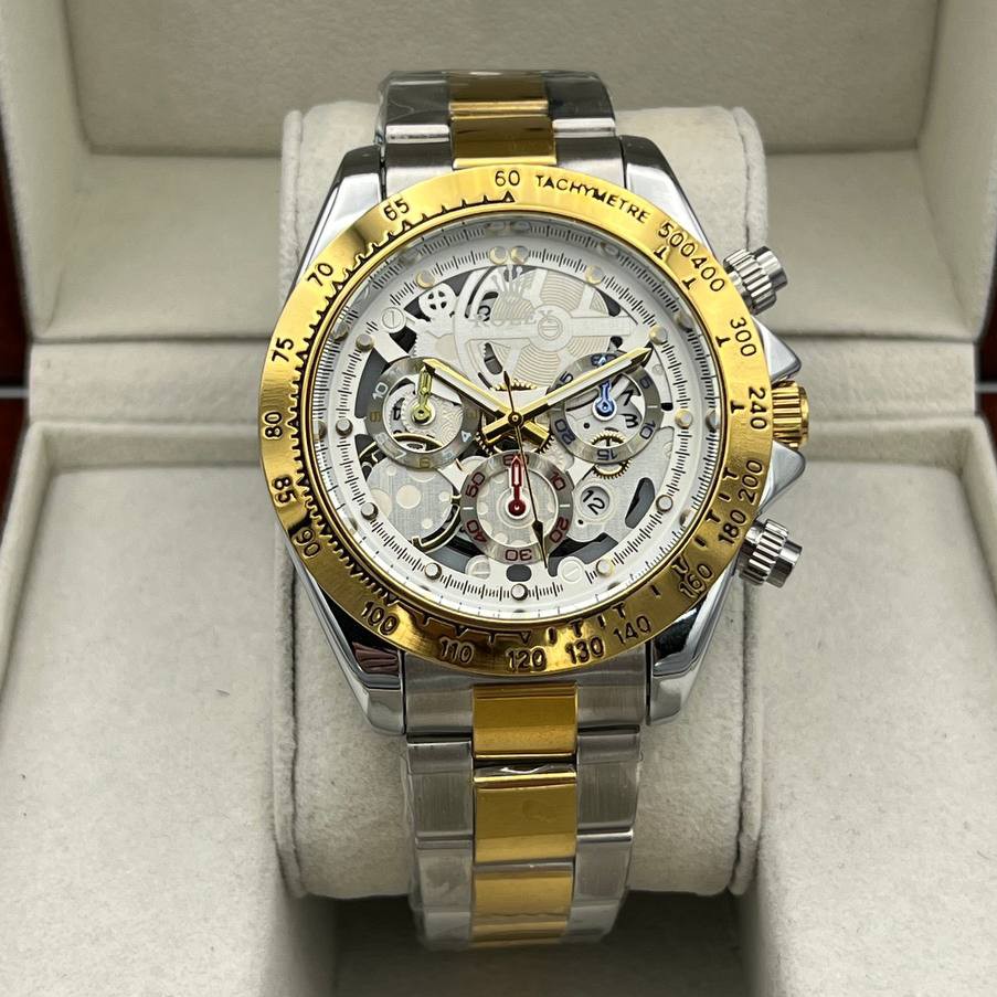 ساعت مچی مردانه بند استیل طرح 3 موتوره رولکس Rolex