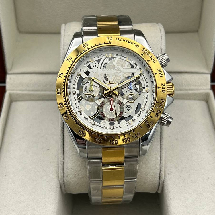ساعت مچی مردانه بند استیل طرح 3 موتوره رولکس Rolex