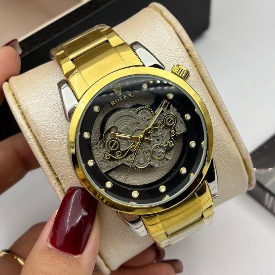 ساعت مچی مردانه کوارتز قلب باز پشت شیشه ای لاکچری رولکس 2023 ROLEX