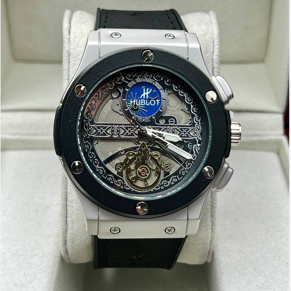 ساعت مچی مردانه هابلوت تقویم نمایان طرح کرنو موتور شرکتی HUBLOT
