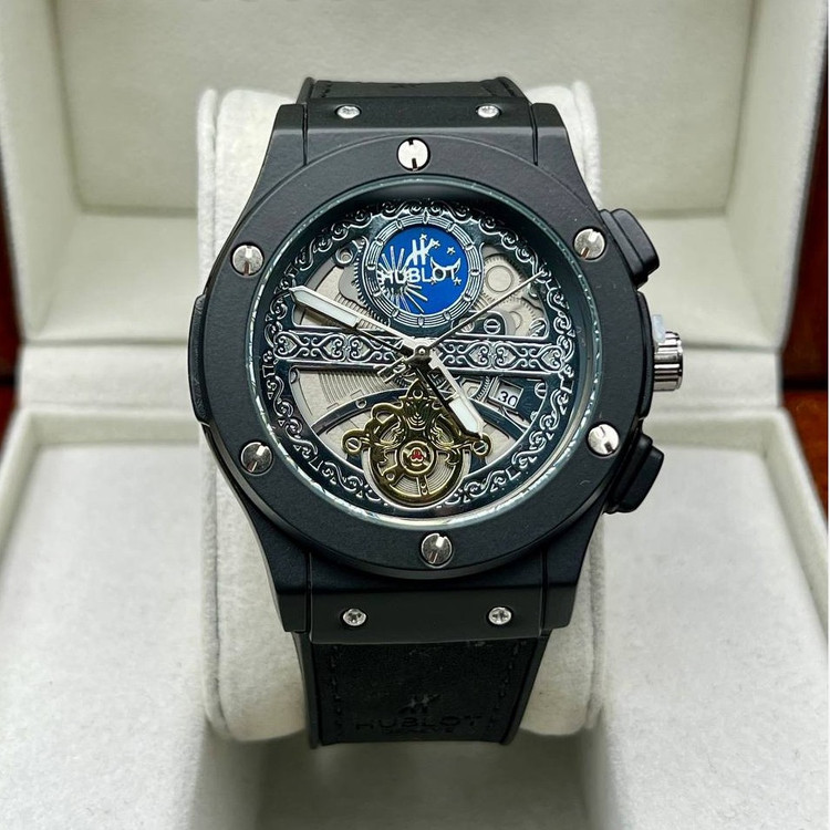 ساعت مچی مردانه هابلوت تقویم نمایان طرح کرنو موتور شرکتی HUBLOT