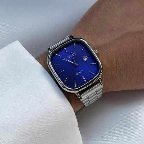 ساعت مچی مردانه کاسیو اولدمانی CASIO موتور ژاپن صفحه آبی
