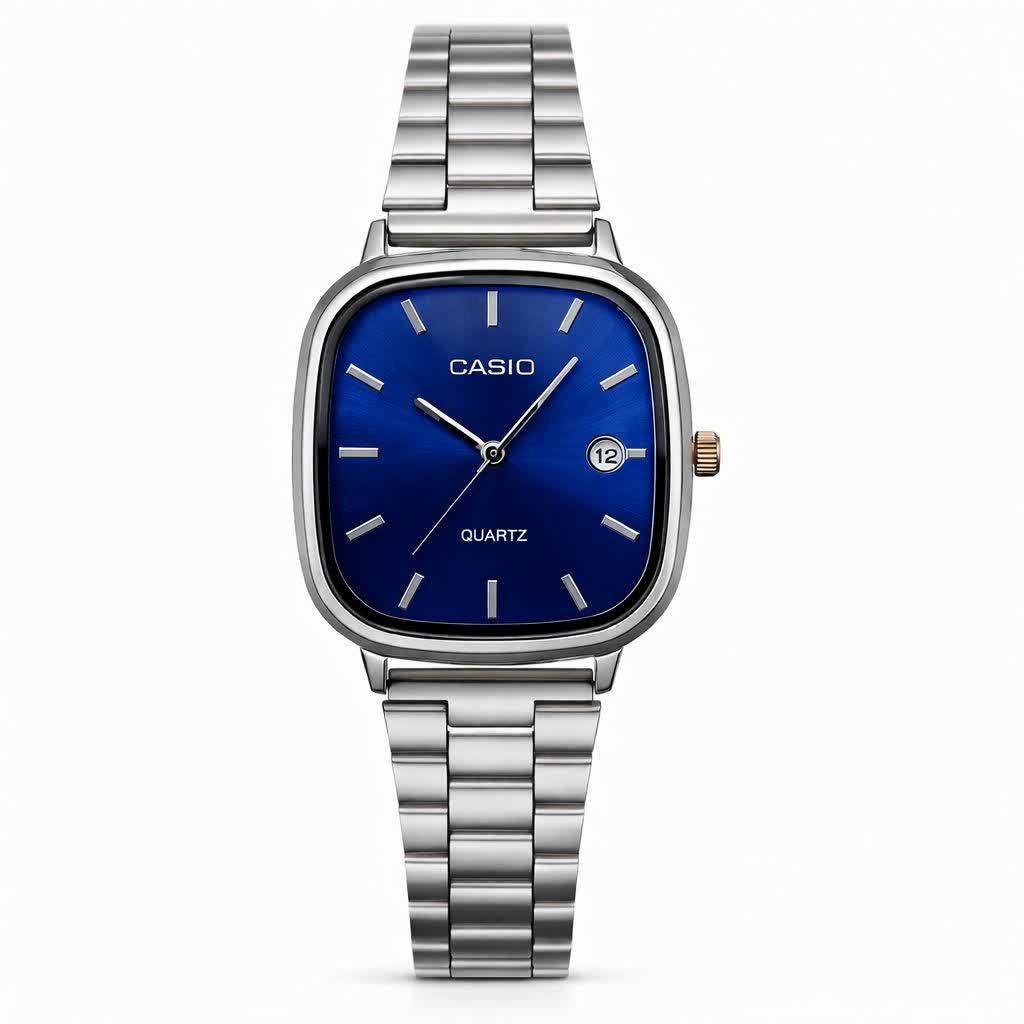 ساعت مچی مردانه کاسیو اولدمانی CASIO موتور ژاپن صفحه آبی