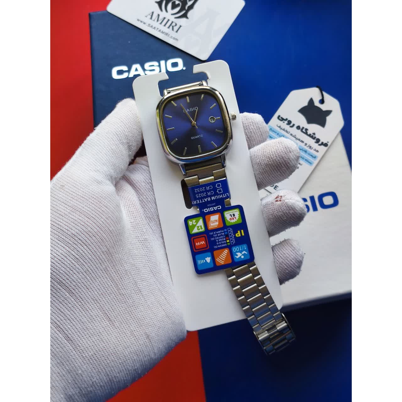 ساعت مچی مردانه کاسیو اولدمانی CASIO موتور ژاپن صفحه آبی