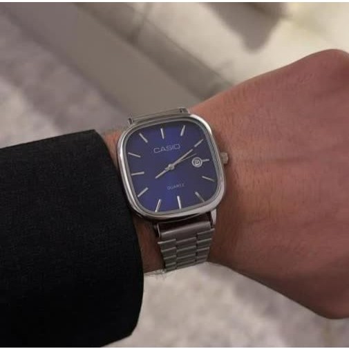ساعت مچی مردانه کاسیو اولدمانی CASIO موتور ژاپن صفحه آبی