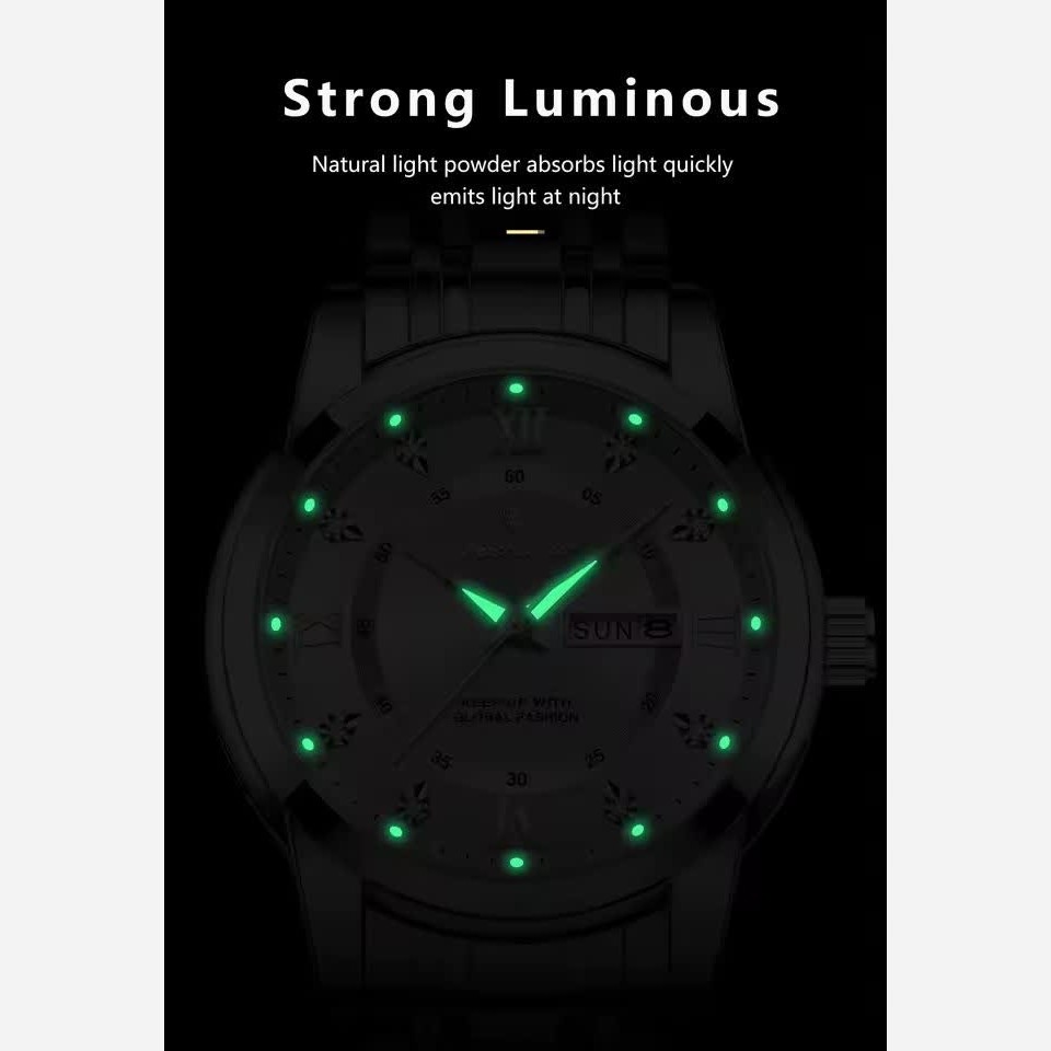 ساعت مچی زنانه پوداگار POEDAGAR اورجینال دو تقویمه صفحه سفید مدل B2 نسخه اروپایی