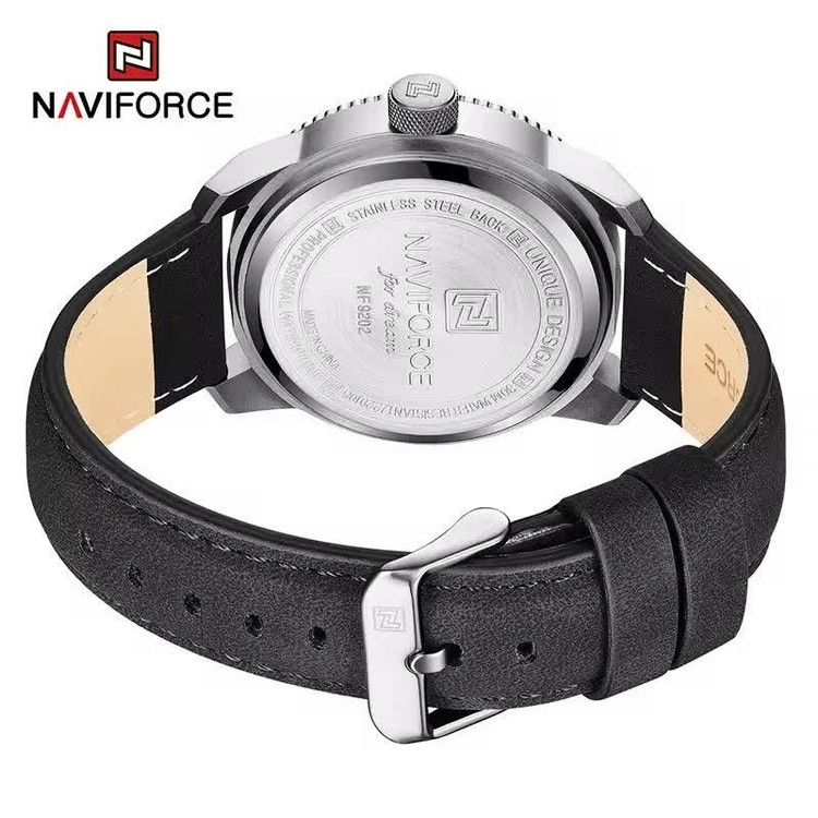 ساعت مچی مردانه نیوی فورس NAVIFORCE مدل nf9092 ژاپنی بند مشکی