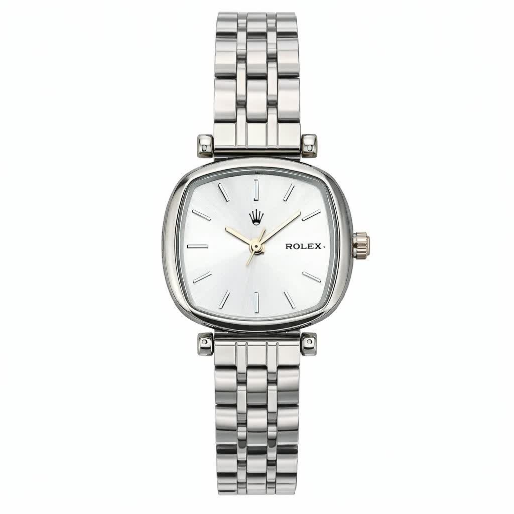 ساعت مچی کوارتز زنانه آرم رولکس ROLEX نقره ای سفید