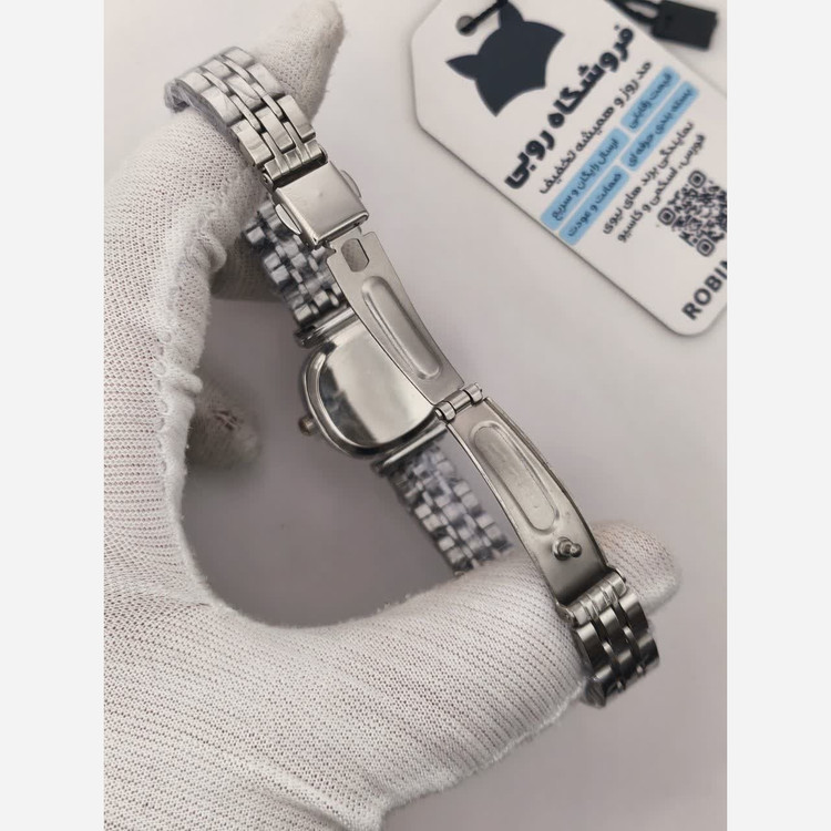 ساعت مچی کوارتز زنانه آرم رولکس ROLEX نقره ای سفید