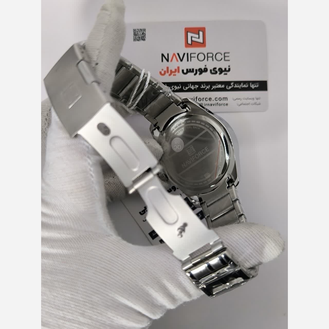 ساعت مچی مردانه نیوی فورس NAVIFORCE مدل Nf8032 ژاپنی صفحه سبز