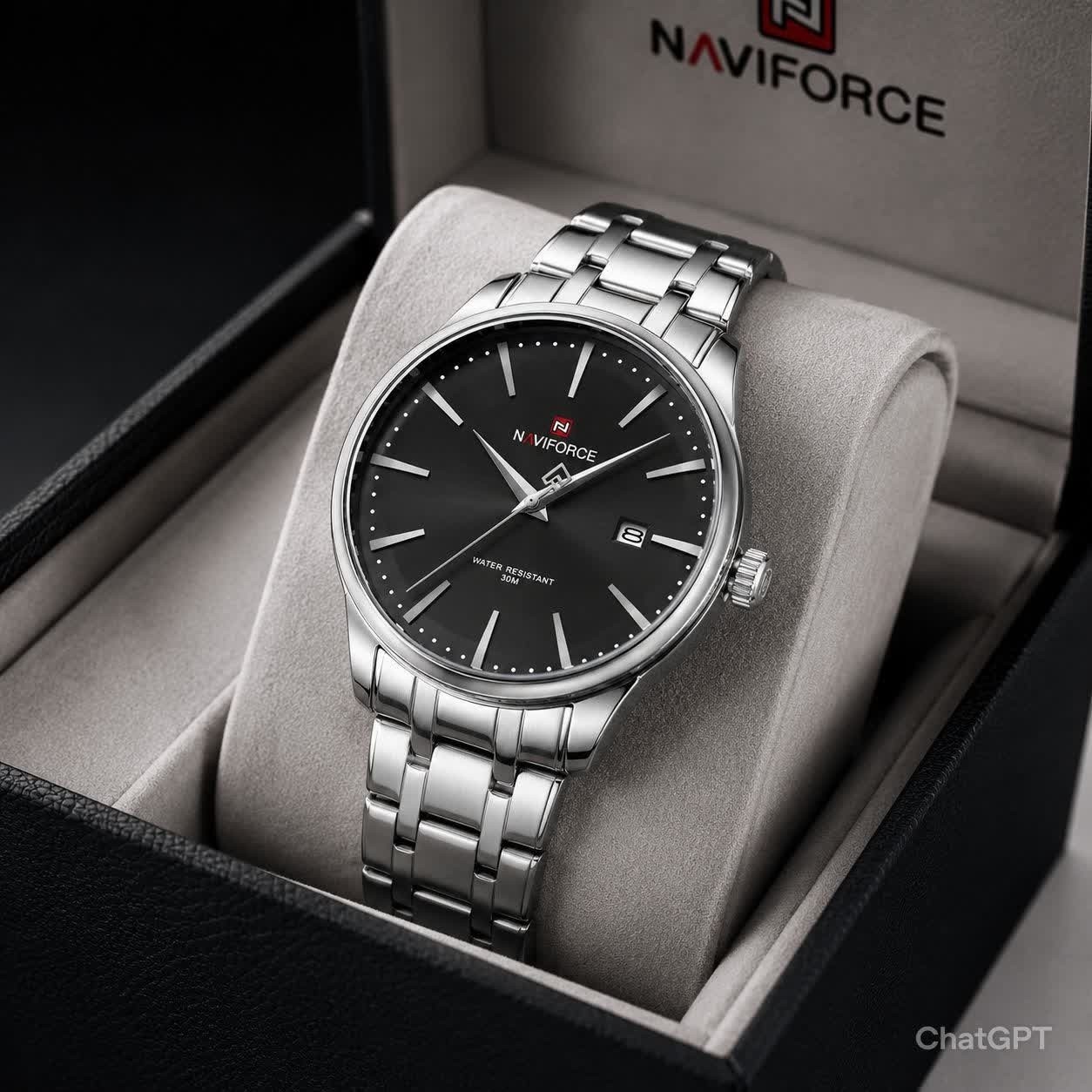 ساعت مچی مردانه نیوی فورس NAVIFORCE مدل Nf9230 ژاپنی صفحه مشکی