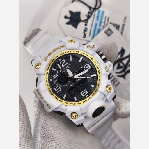 ساعت مچی مردانه عقربه ای و دیجیتال کاسیو جیشاک CASIO G-SHOOK مدل5 سفید