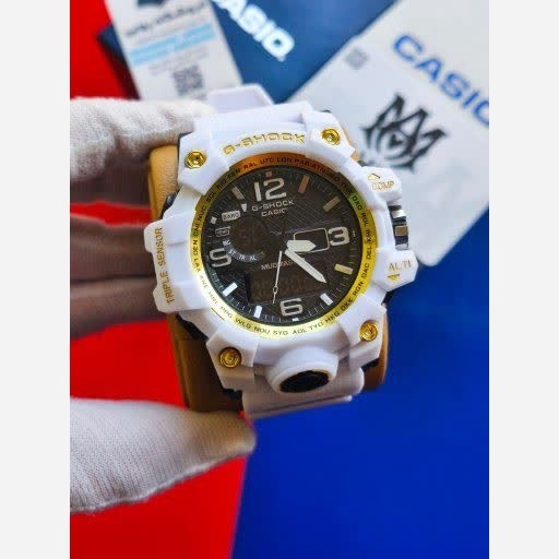 ساعت مچی مردانه عقربه ای و دیجیتال کاسیو جیشاک CASIO G-SHOOK مدل5 سفید