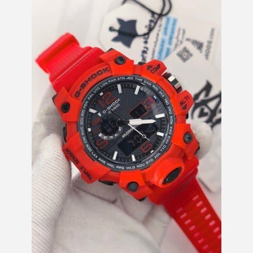 ساعت مچی مردانه عقربه ای و دیجیتال کاسیو جیشاک CASIO G-SHOOK مدل6 قرمز
