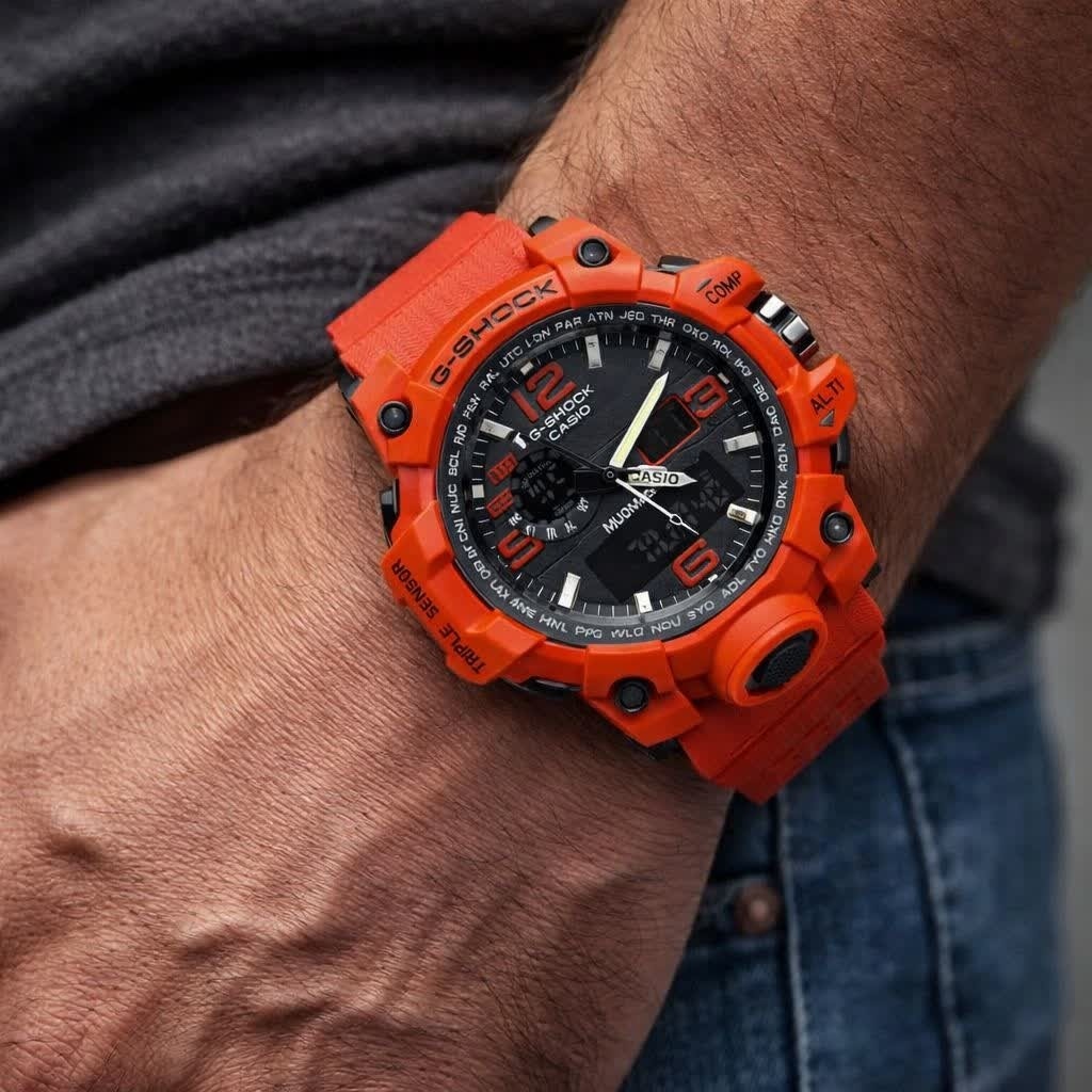 ساعت مچی مردانه عقربه ای و دیجیتال کاسیو جیشاک CASIO G-SHOOK مدل6 قرمز