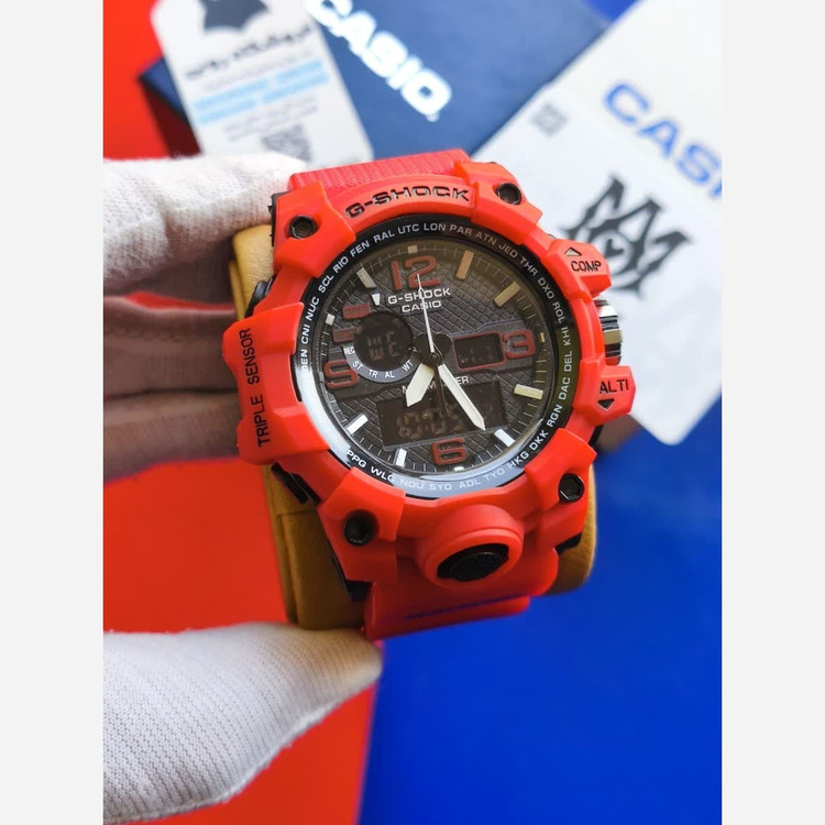 ساعت مچی مردانه عقربه ای و دیجیتال کاسیو جیشاک CASIO G-SHOOK مدل6 قرمز
