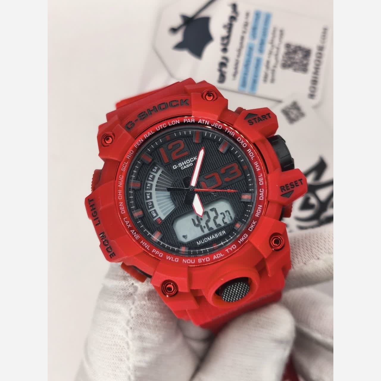 ساعت مچی مردانه عقربه ای و دیجیتال کاسیو جیشاک CASIO G-SHOOK مدل15 قرمز