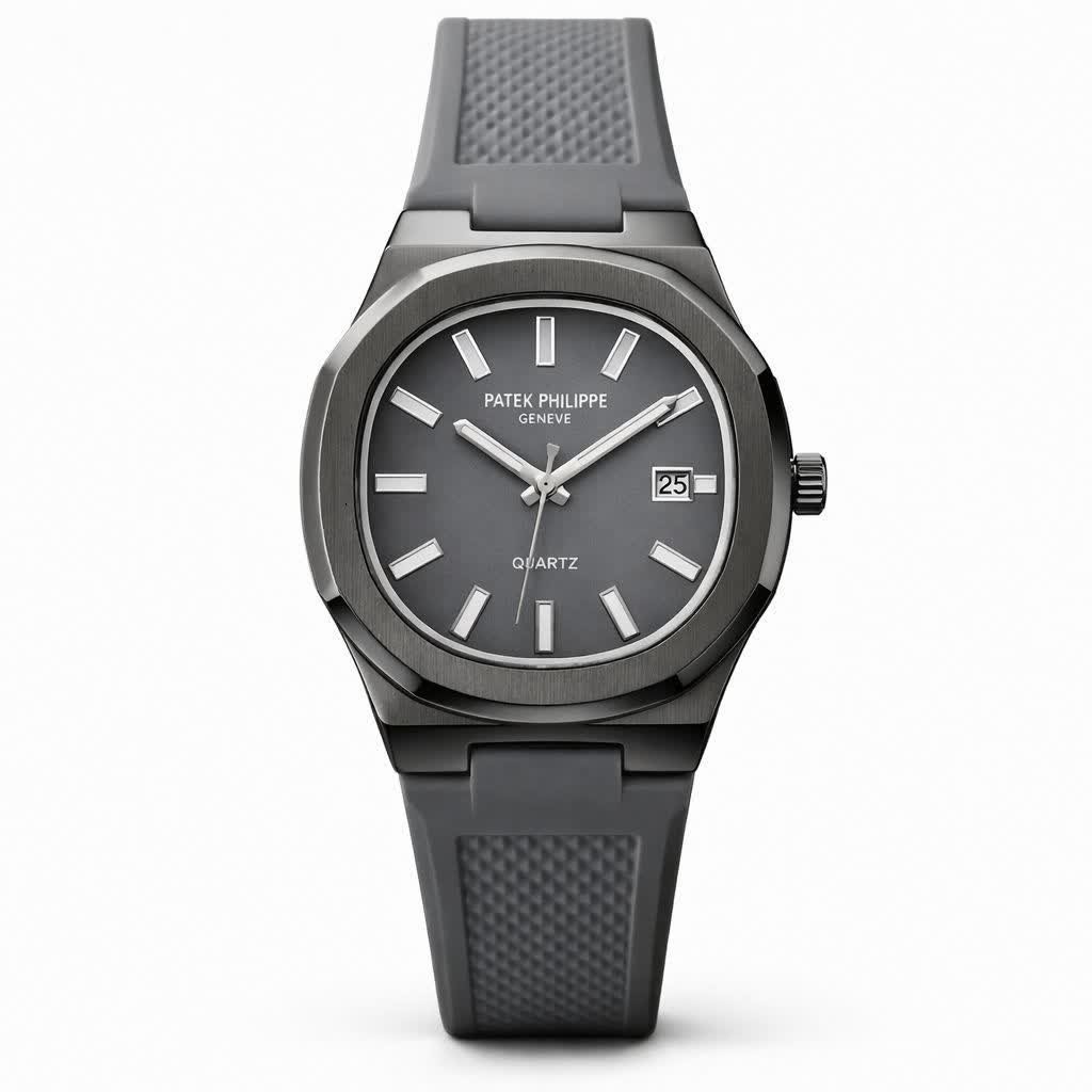 ساعت مچی عقربه ای مردانه پتک فیلیپ PATEKPHILIPPE طوسی مشکی