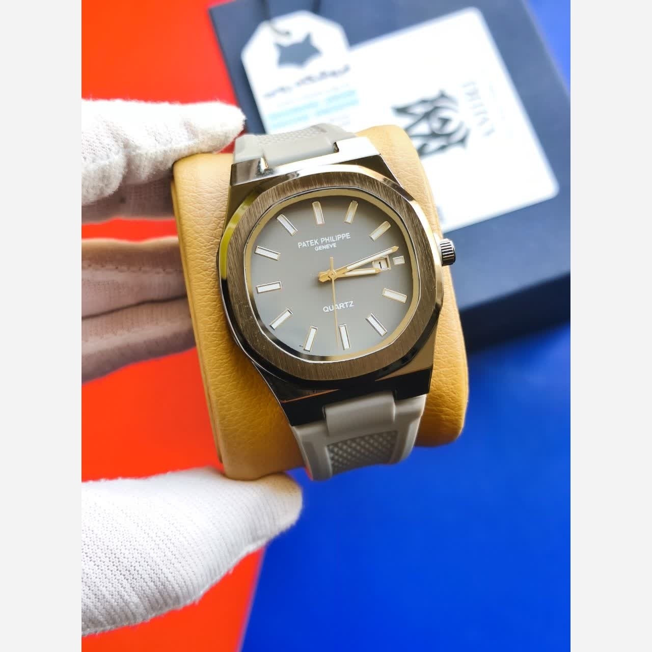 ساعت مچی عقربه ای مردانه پتک فیلیپ PATEKPHILIPPE طوسی مشکی