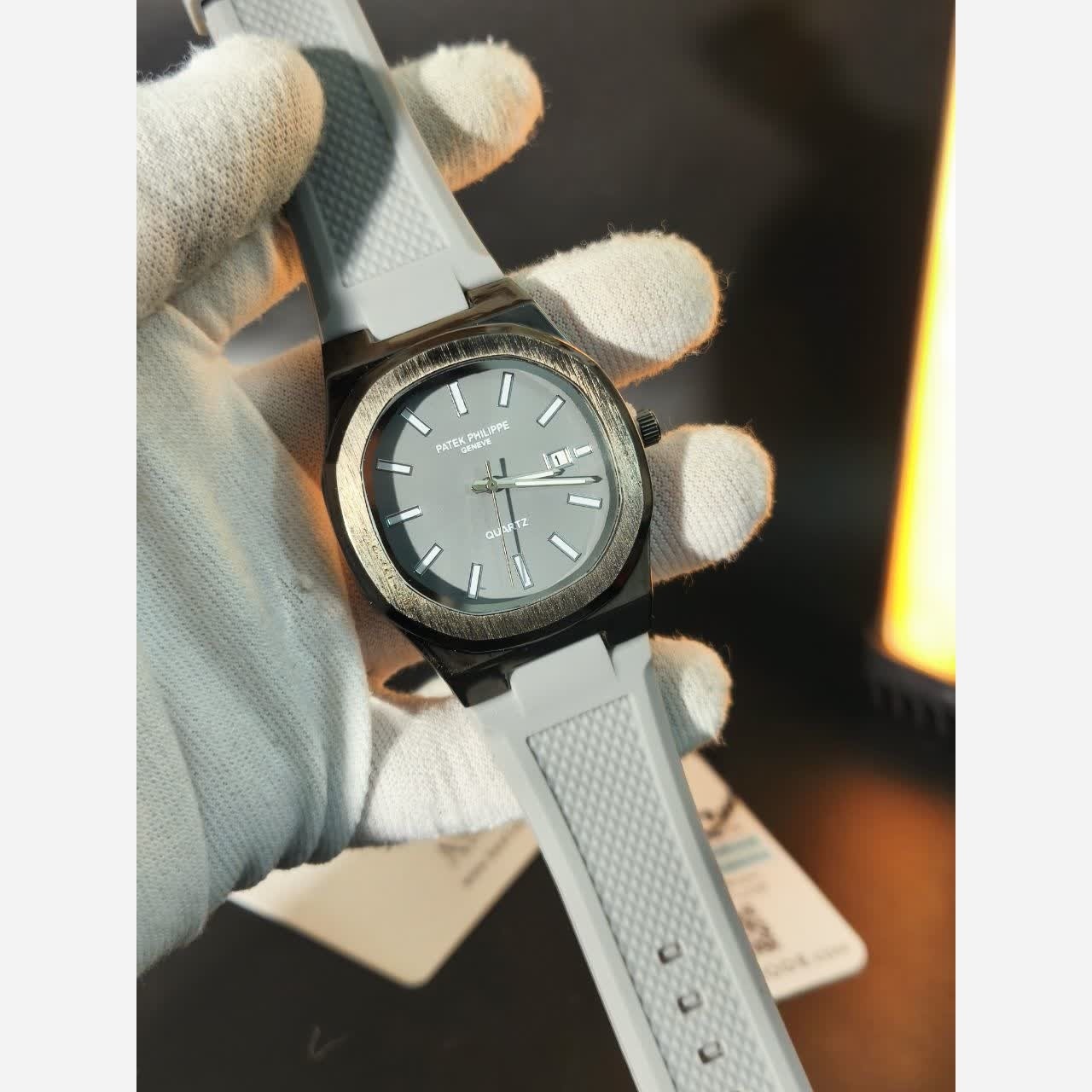 ساعت مچی عقربه ای مردانه پتک فیلیپ PATEKPHILIPPE طوسی مشکی
