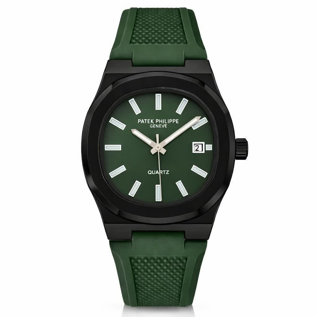 ساعت مچی عقربه ای مردانه پتک فیلیپ PATEKPHILIPPE سبز مشکی