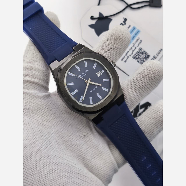 ساعت مچی عقربه ای مردانه پتک فیلیپ PATEKPHILIPPE سرمه ای مشکی