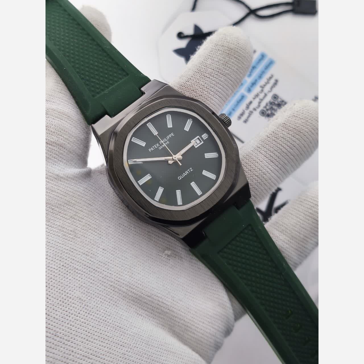 ساعت مچی عقربه ای مردانه پتک فیلیپ PATEKPHILIPPE سبز مشکی