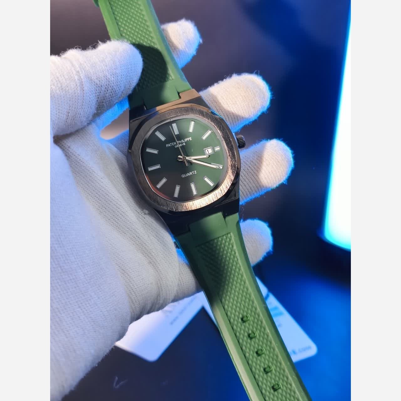 ساعت مچی عقربه ای مردانه پتک فیلیپ PATEKPHILIPPE سبز مشکی