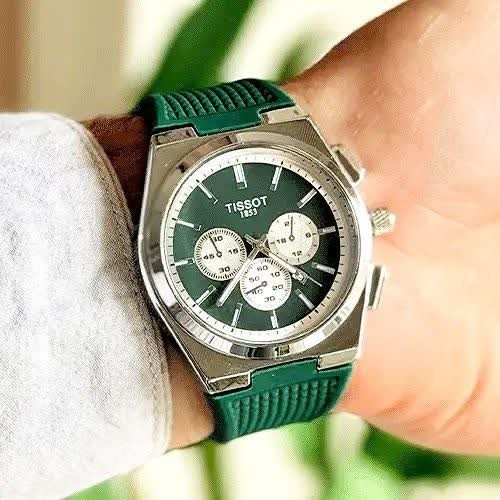 ساعت مچی عقربه ای مردانه تیسوت TISSOT سبز نقره ای