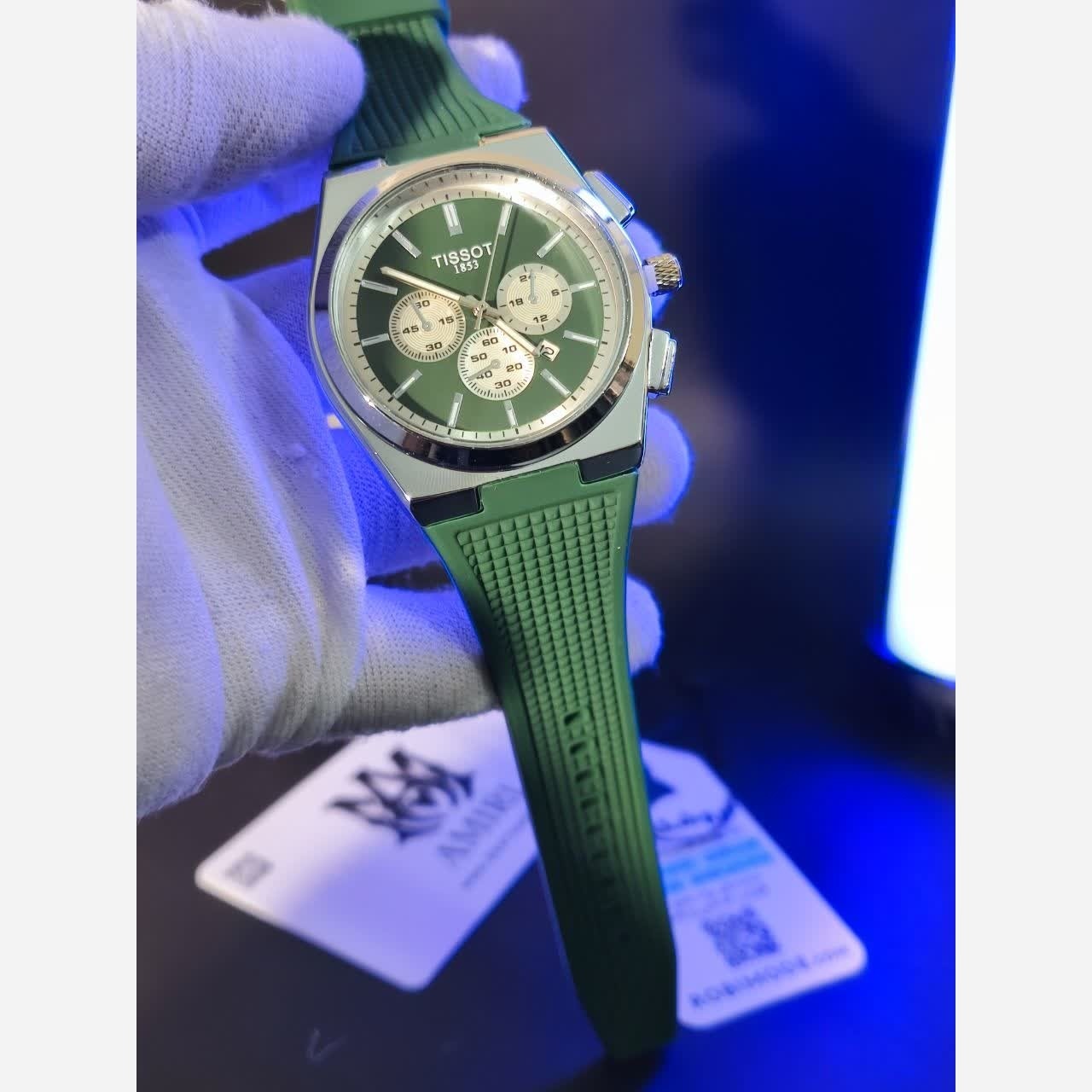 ساعت مچی عقربه ای مردانه تیسوت TISSOT سبز نقره ای