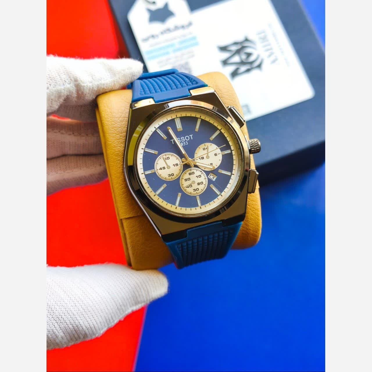 ساعت مچی عقربه ای مردانه تیسوت TISSOT سرمه ای مشکی