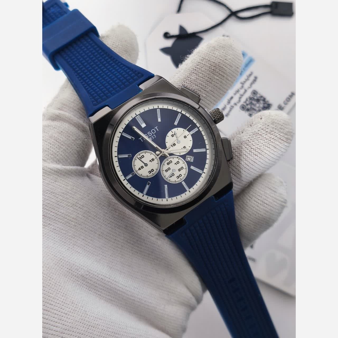 ساعت مچی عقربه ای مردانه تیسوت TISSOT سرمه ای مشکی