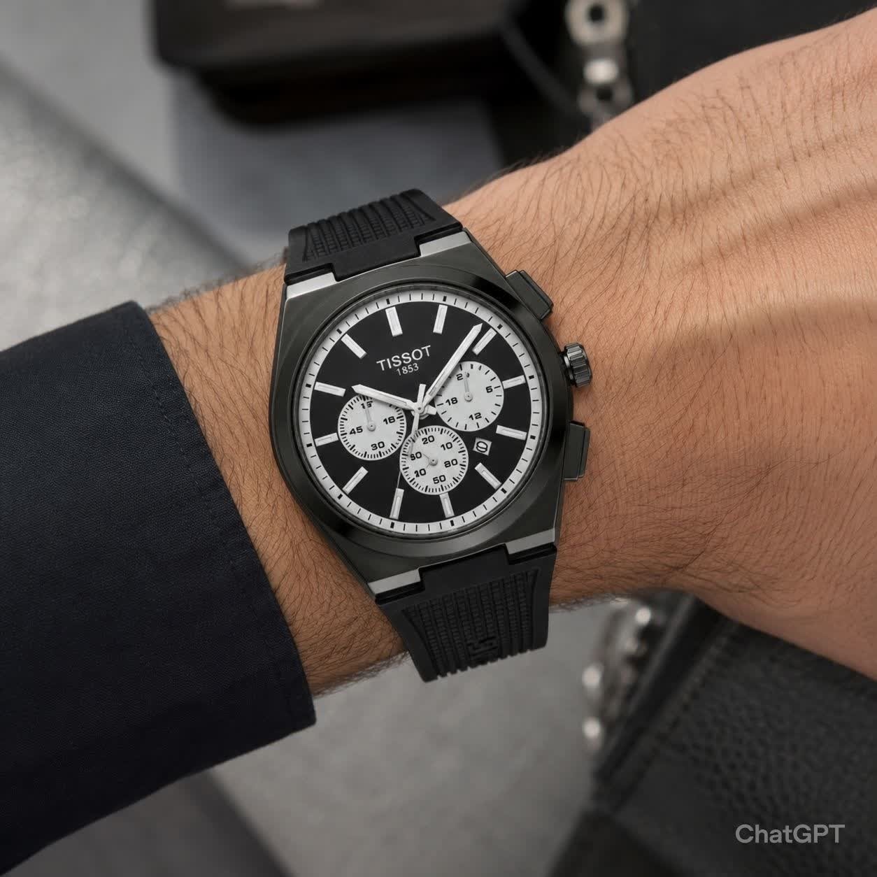 ساعت مچی عقربه ای مردانه تیسوت TISSOT سرمه ای نقره ای