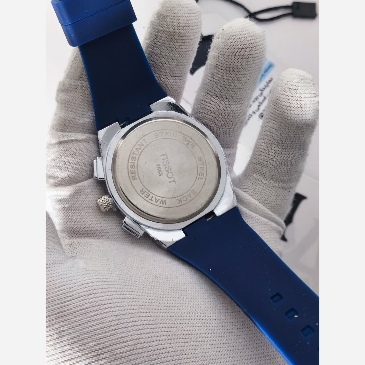 ساعت مچی عقربه ای مردانه تیسوت TISSOT سرمه ای نقره ای