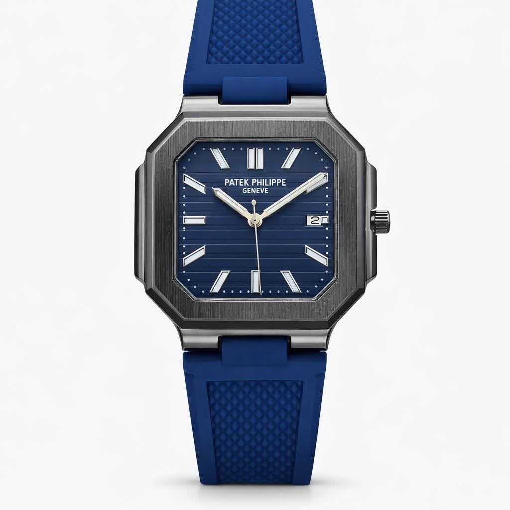 ساعت مچی عقربه ای مردانه پتک فیلیپ PATEKPHILIPPE سرمه ای مشکی مربعی