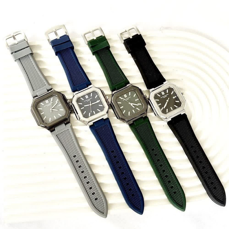 ساعت مچی عقربه ای مردانه پتک فیلیپ PATEKPHILIPPE سرمه ای نقره ای مربعی