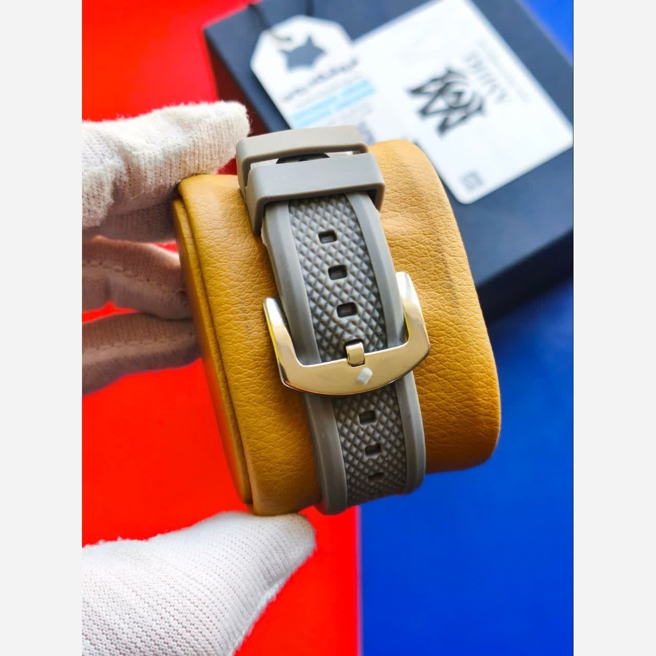 ساعت مچی عقربه ای مردانه پتک فیلیپ PATEKPHILIPPE طوسی نقره ای مربعی