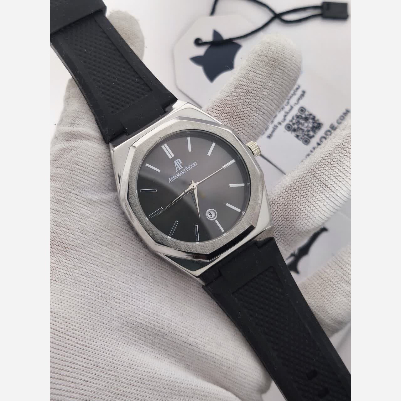 ساعت مچی مردانه طرح اودمار پیگه Audemars Piguet مشکی نقره ای
