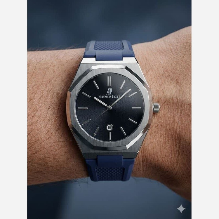 ساعت مچی مردانه طرح اودمار پیگه Audemars Piguet سرمه ای نقره ای