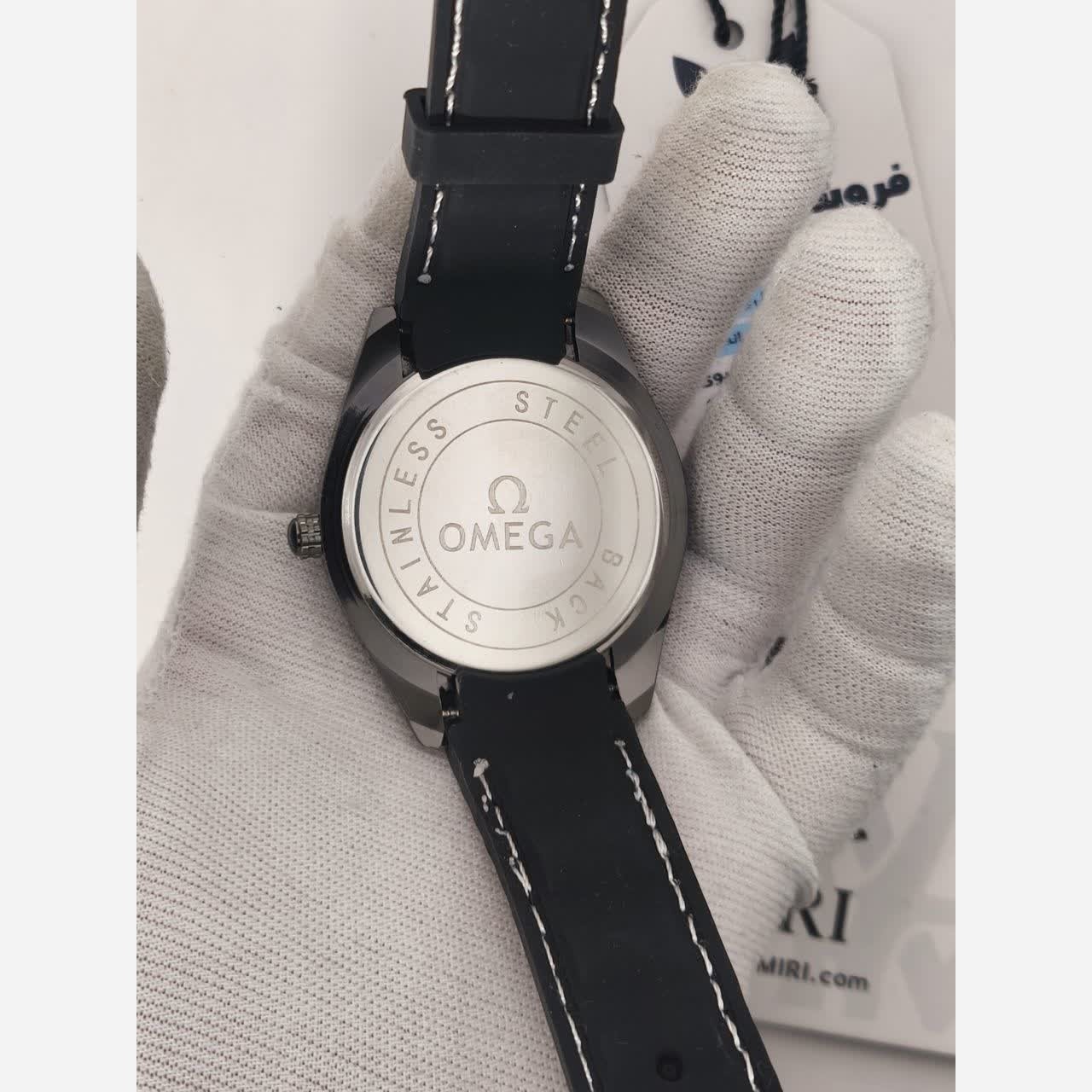 ساعت مچی عقربه ای مردانه اومگا OMEGA بند رابر مشکی