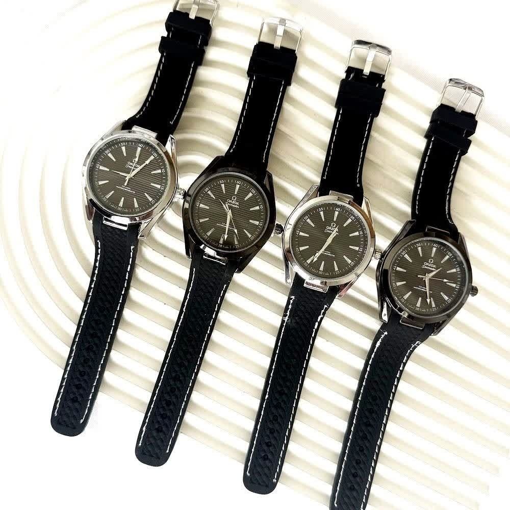 ساعت مچی عقربه ای مردانه اومگا OMEGA بند رابر مشکی