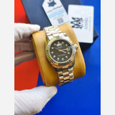 ساعت مچی زنانه رولکس ROLEX دو تقویمه نقره ای مشکی