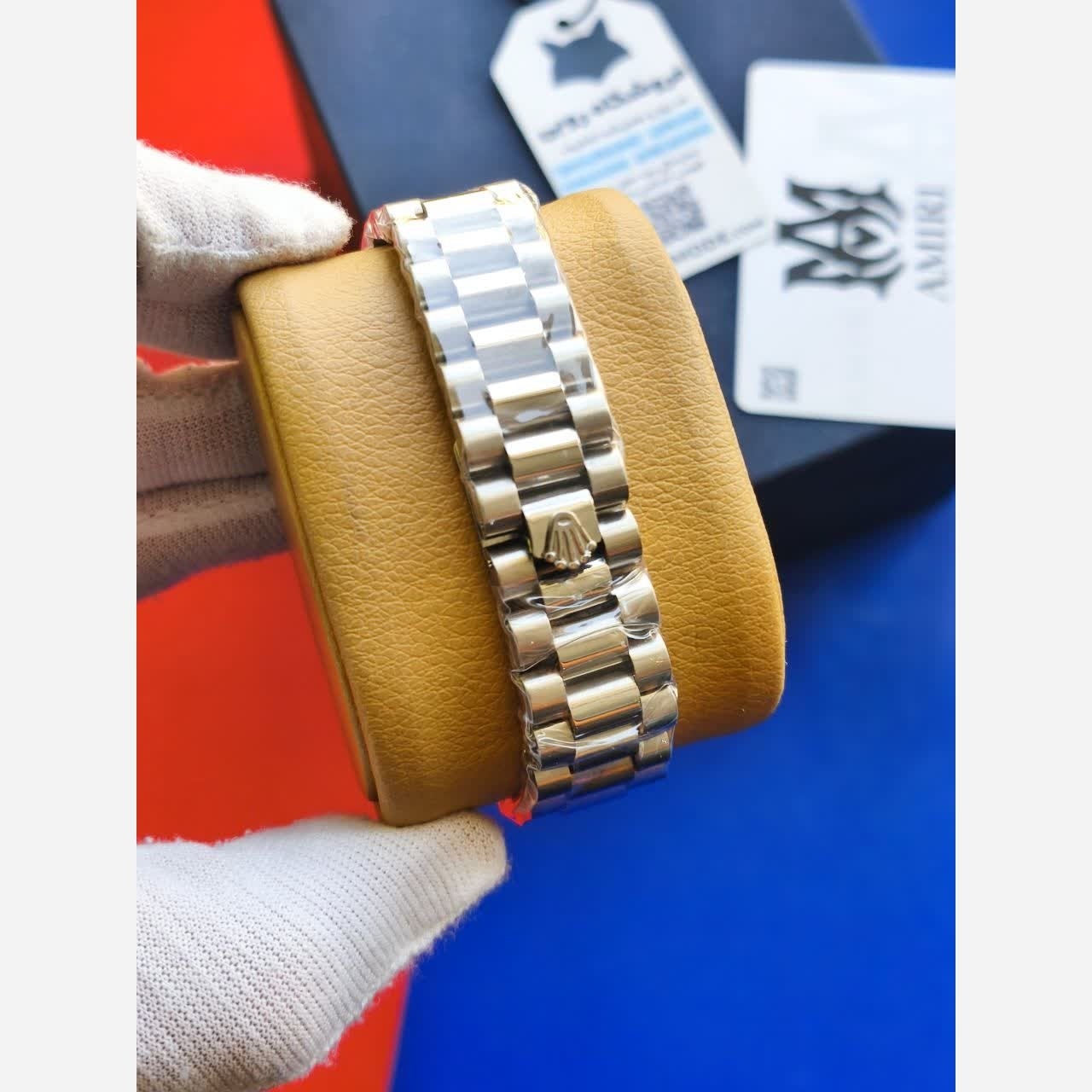 ساعت مچی مردانه رولکس ROLEX دو تقویمه نقره ای سفید