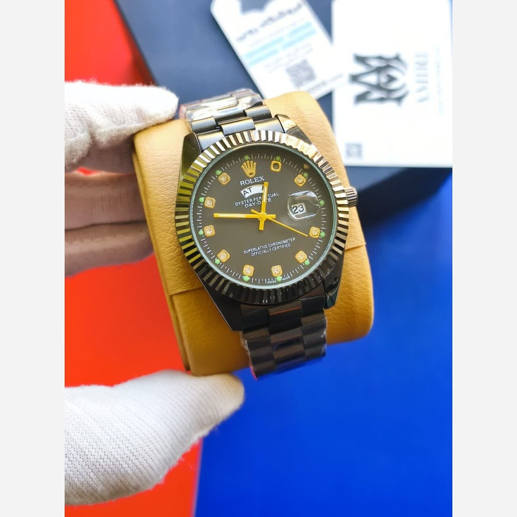ساعت مچی مردانه رولکس ROLEX دو تقویمه فول مشکی