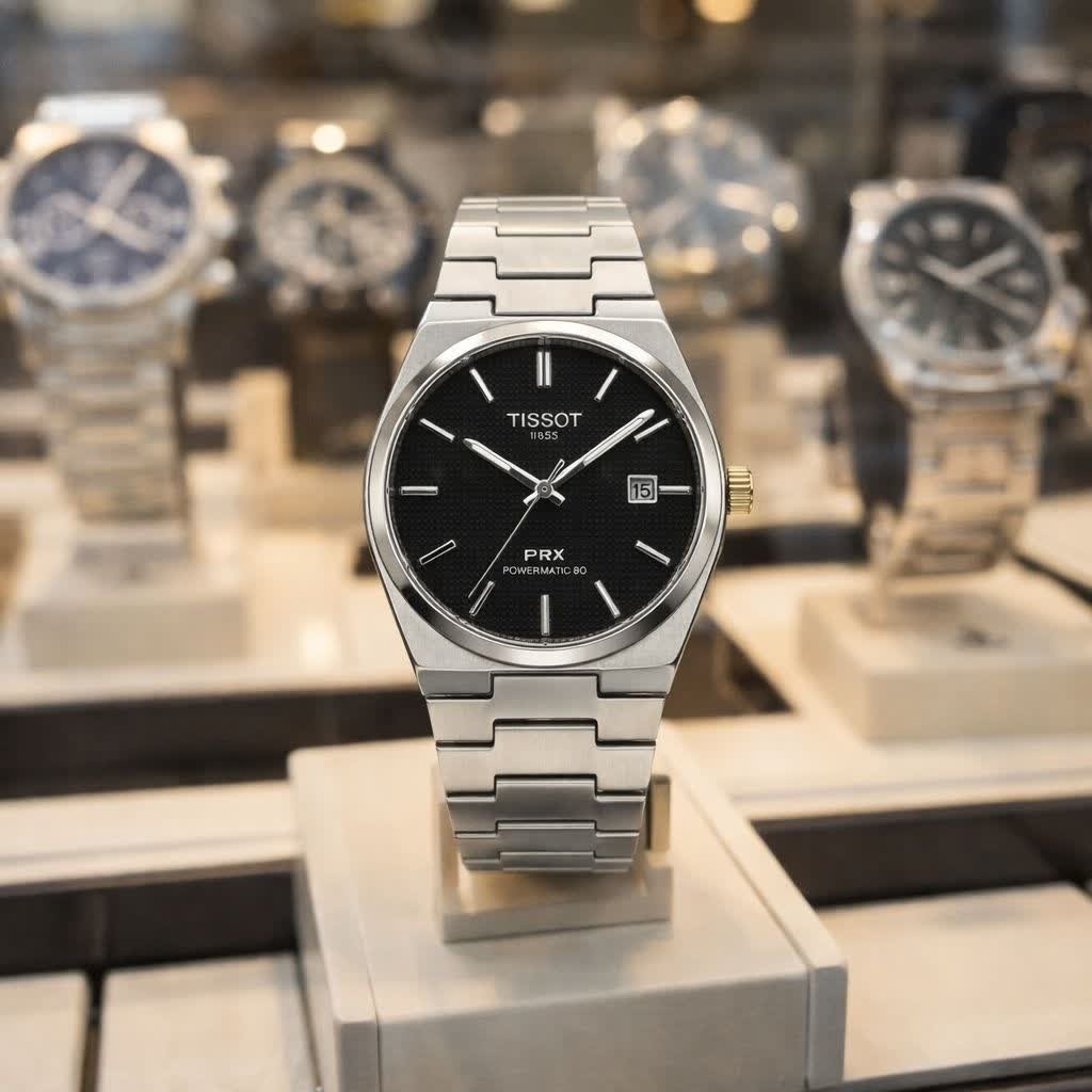 ساعت مچی عقربه ای مردانه تیسوت TISSOT صفحه مشکی